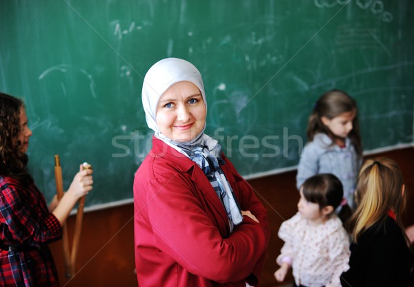 Cute klas onderwijs activiteiten vrouw Stockfoto © zurijeta