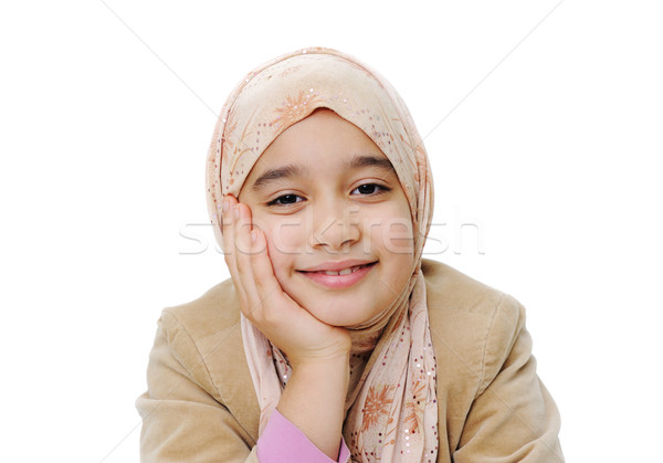 Muslim Mädchen Augen asian Gebet asia Stock foto © zurijeta