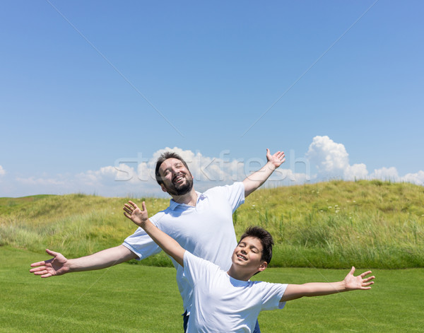 The best summer holiday vacation for father and son Stock photo © zurijeta