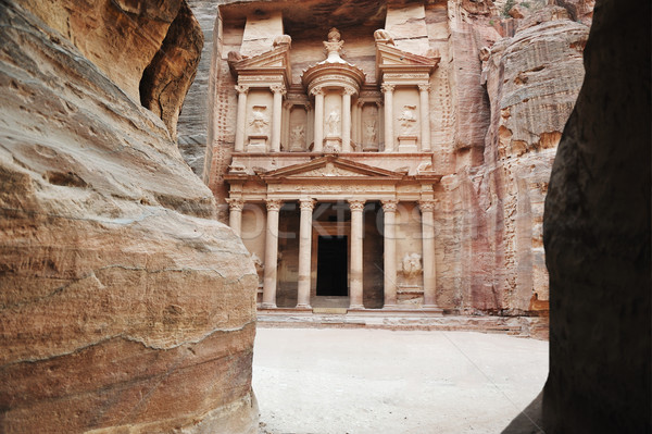 Stockfoto: Schatkist · oude · stad · Jordanië · berg · asia