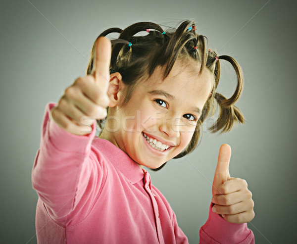 Vicces portré gyerek hajstílus baba mosoly Stock fotó © zurijeta