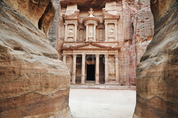 Mosteiro Jordânia cidade parede deserto rocha Foto stock © zurijeta