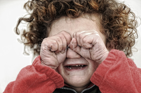 árva elhagyatott koszos gyermek sír arc Stock fotó © zurijeta