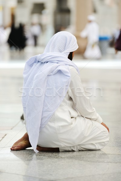 Muslim praying at Medina mosque Stock photo © zurijeta