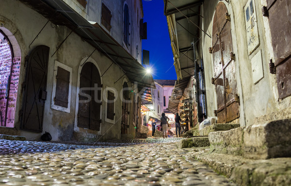 Old city town street by night Stock photo © zurijeta
