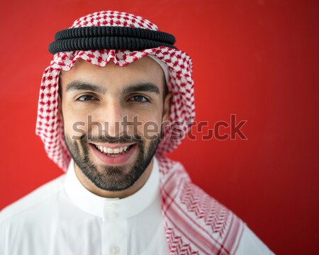 Modern Arabic businessman inside airplane Stock photo © zurijeta