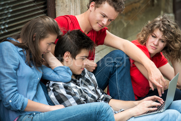 Young people using internet Stock photo © zurijeta