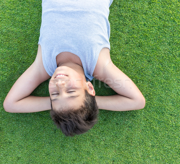 The best summer holiday vacation laying on perfect green grass Stock photo © zurijeta