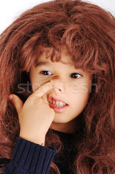 грубый смешные Kid лице волос фон Сток-фото © zurijeta