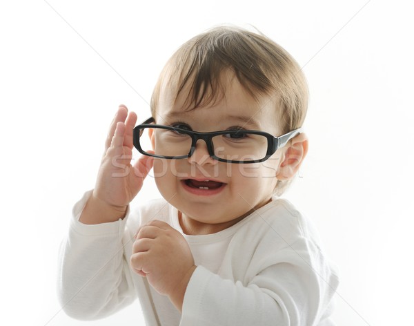Stock photo: Beautiful baby with glasses
