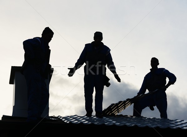 Сток-фото: здании · крыши · строительная · площадка · команде · человека · работу
