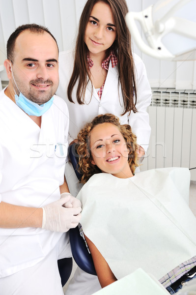 Dentist's teeth checkup, series of related photos Stock photo © zurijeta