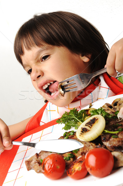 Kid refusing eating food Stock photo © zurijeta