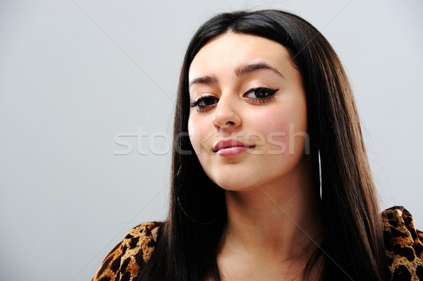 Beauty brunette female portrait Stock photo © zurijeta