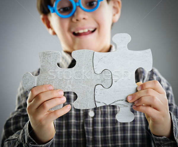 Enfants affaires visage résumé [[stock_photo]] © zurijeta