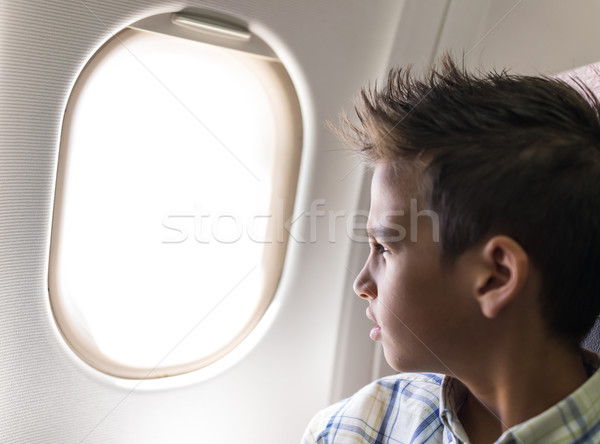 Dziecko samolot dziecko okno płaszczyzny Zdjęcia stock © zurijeta