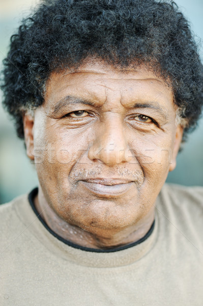 Old African American black face of a man Stock photo © zurijeta