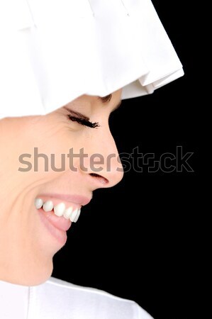 Zdjęcia stock: Biały · kobieta · śmiechem · szczęśliwy · przestrzeni · portret
