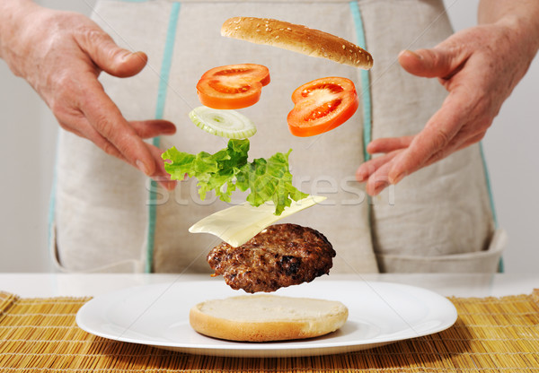 Making burger skills Stock photo © zurijeta