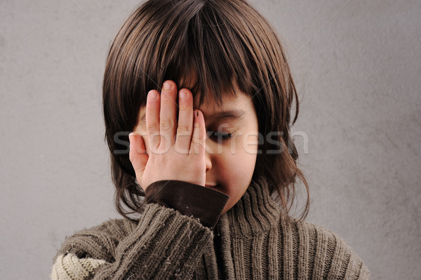 Colegial inteligente nino año edad expresiones faciales Foto stock © zurijeta