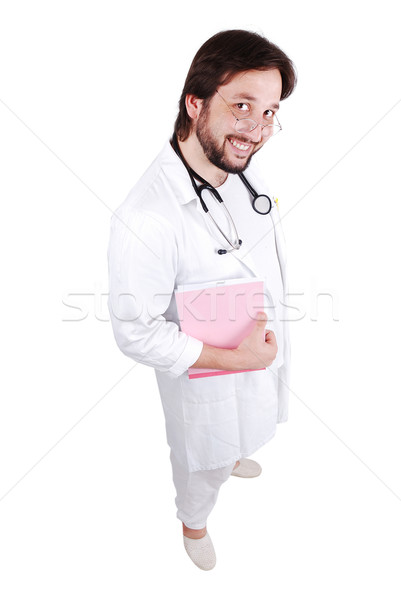 Foto stock: Pie · jóvenes · doctor · de · sexo · masculino · médico · médicos