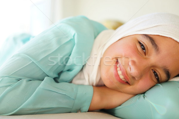 Beautiful Muslim girl with scarf Stock photo © zurijeta