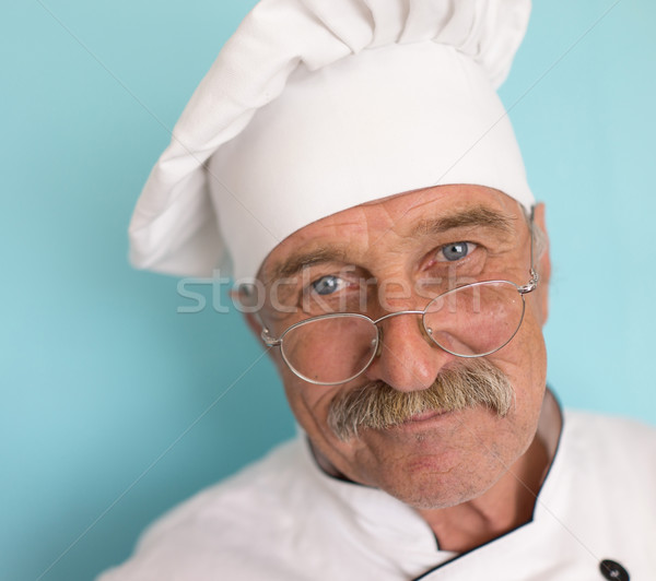 Senior cozinhar bigode idoso chef branco Foto stock © zurijeta