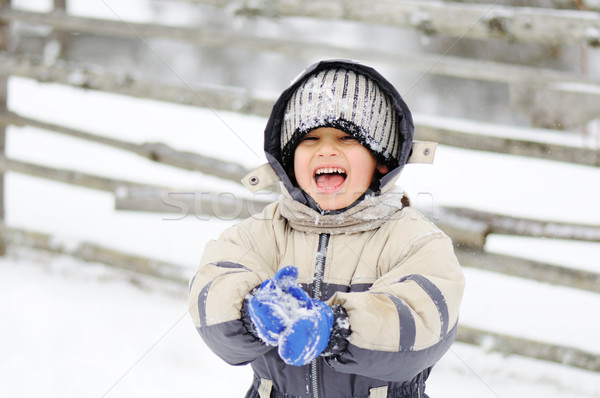 Childhood on snow Stock photo © zurijeta