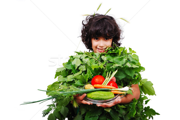 Green vegetable girl Stock photo © zurijeta