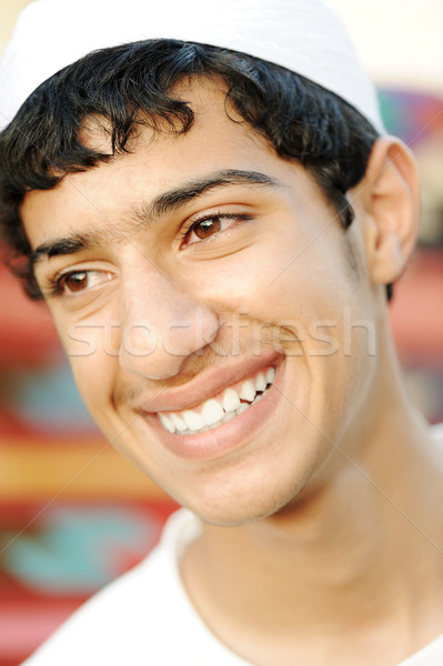 Arabski portret uśmiech twarz oczy chłopca Zdjęcia stock © zurijeta