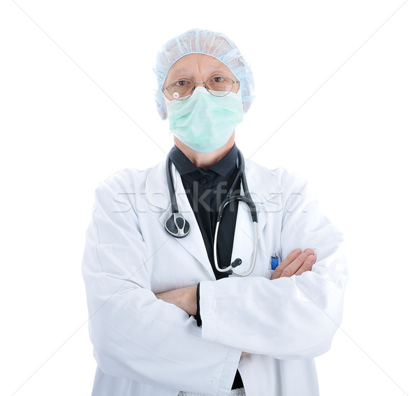 Starszych kobiet lekarza odizolowany biały strony Zdjęcia stock © zurijeta
