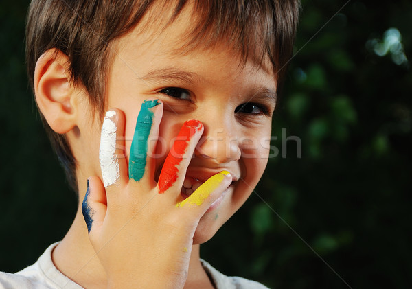 Several colors on children fingers, outdoor Stock photo © zurijeta