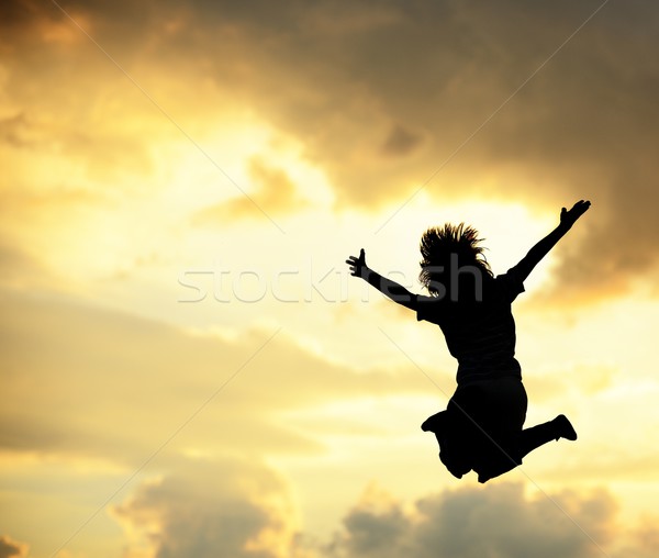 Stock photo: Boy jumping outdoor