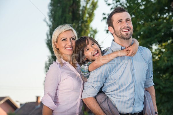 Parents with happy son Stock photo © zurijeta