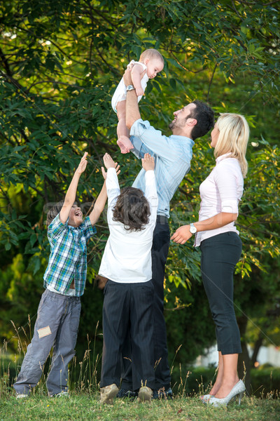 Happy family together Stock photo © zurijeta