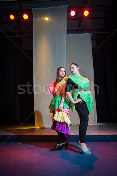 Handelen spelen prestaties theater vrouw muziek Stockfoto © zurijeta