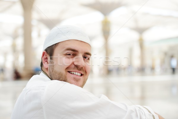 Muslim praying at Medina mosque Stock photo © zurijeta