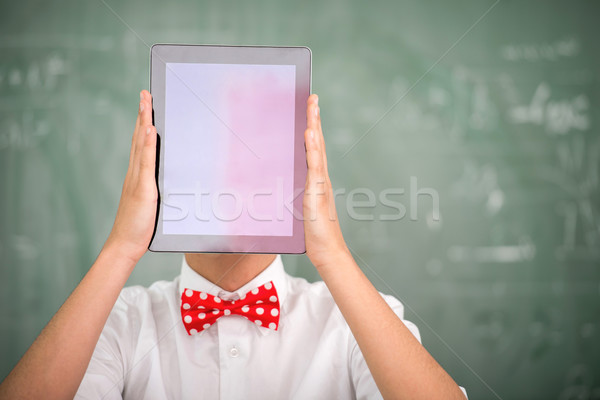 Student holding tablet Stock photo © zurijeta