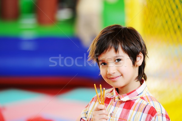 Kids playing on colorful kindergarden playground Stock photo © zurijeta