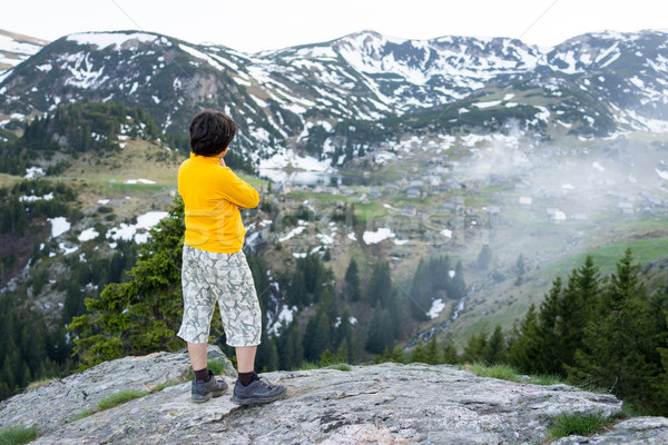 Child exploring the mountain Stock photo © zurijeta