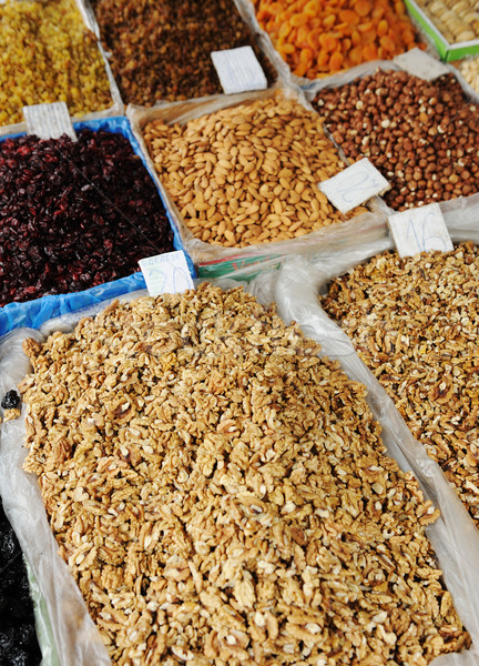 Dried fruits on market place, piazza, bazaar Stock photo © zurijeta