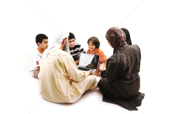 Arabic Muslim teacher with children students Stock photo © zurijeta