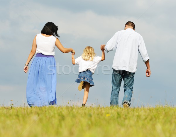 Glückliche Familie Natur glücklich jungen Familie Stock foto © zurijeta