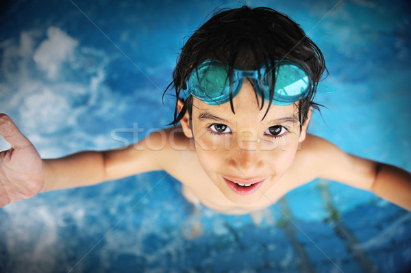 [[stock_photo]]: été · natation · activités · heureux · enfants · piscine