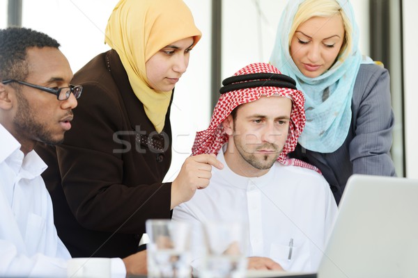 Middle eastern people having a business meeting at office Stock photo © zurijeta