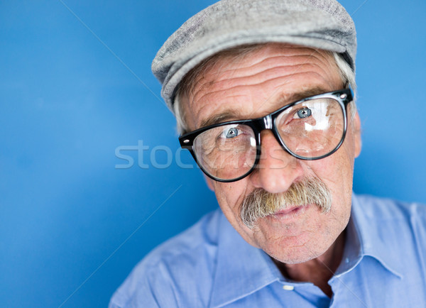 Retrato sorridente senior homem bigode boa aparência Foto stock © zurijeta