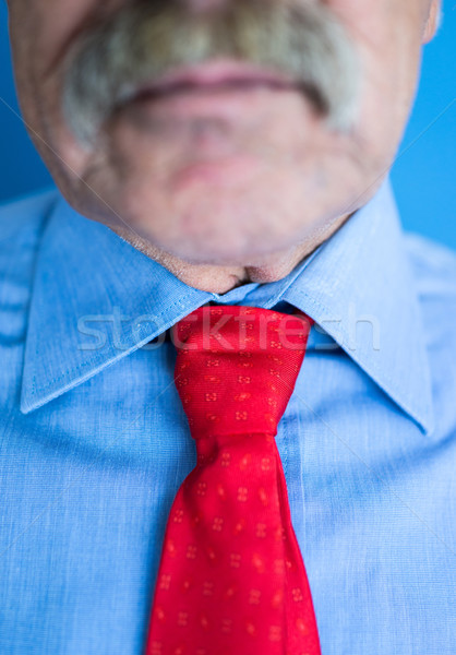 Mustata focus selectiv cravată afaceri faţă Imagine de stoc © zurijeta