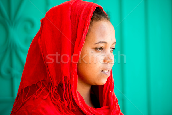 Сток-фото: африканских · арабский · девушки · женщину · улыбка · лице