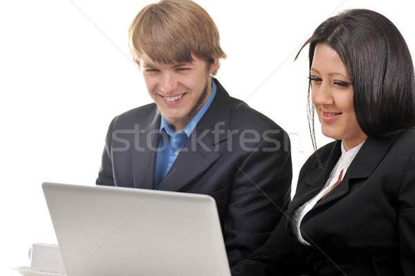 Young male and female business workers Stock photo © zurijeta
