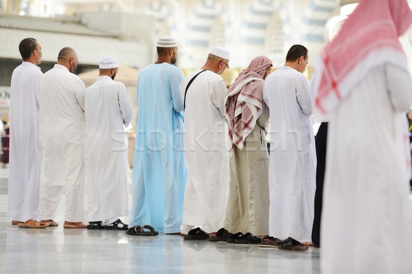 Muslims praying together at Holy mosque Stock photo © zurijeta